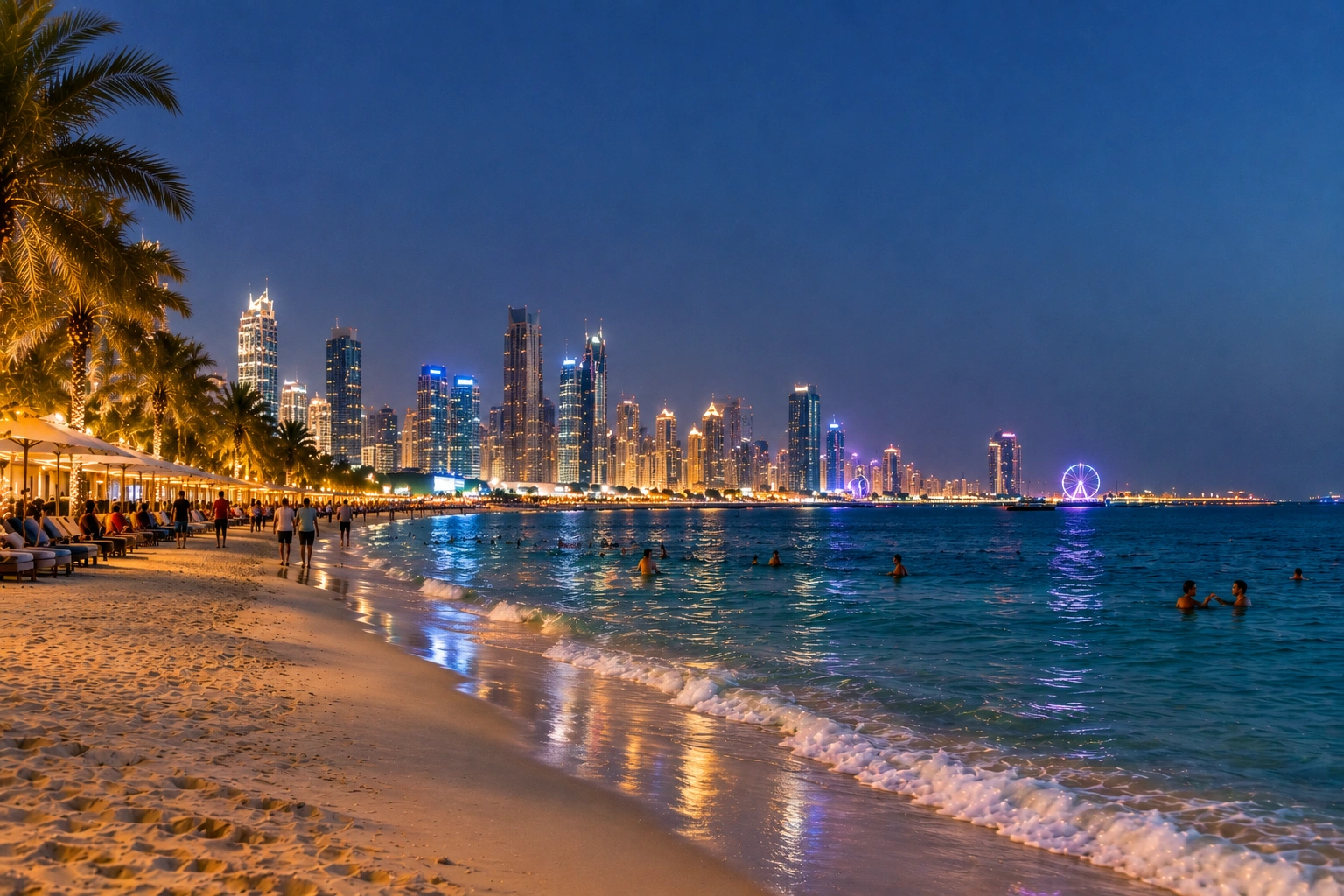 Dubai Night Beach